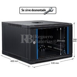 Armario Rack 7U para Router, Switch y NAS | Rack Mural Phasak 530x400